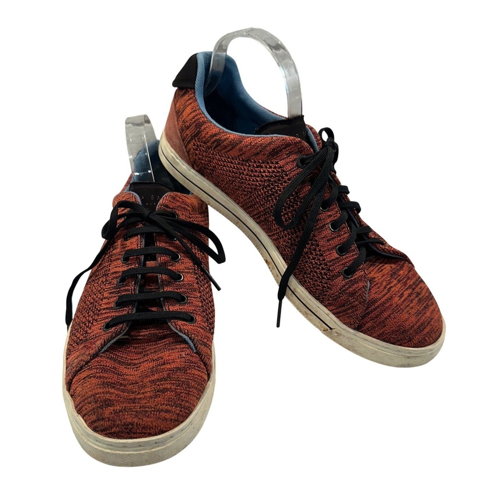 Ted Baker Chinat‎ Mens Orange Black Knit Lace Up Low Top Sneakers Size US 12